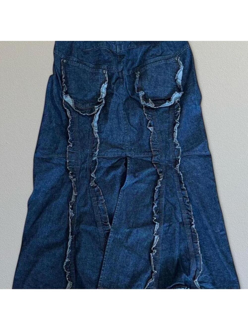 Marithe Francois Girbaud denim maxi skirt. Tagged a size 31.